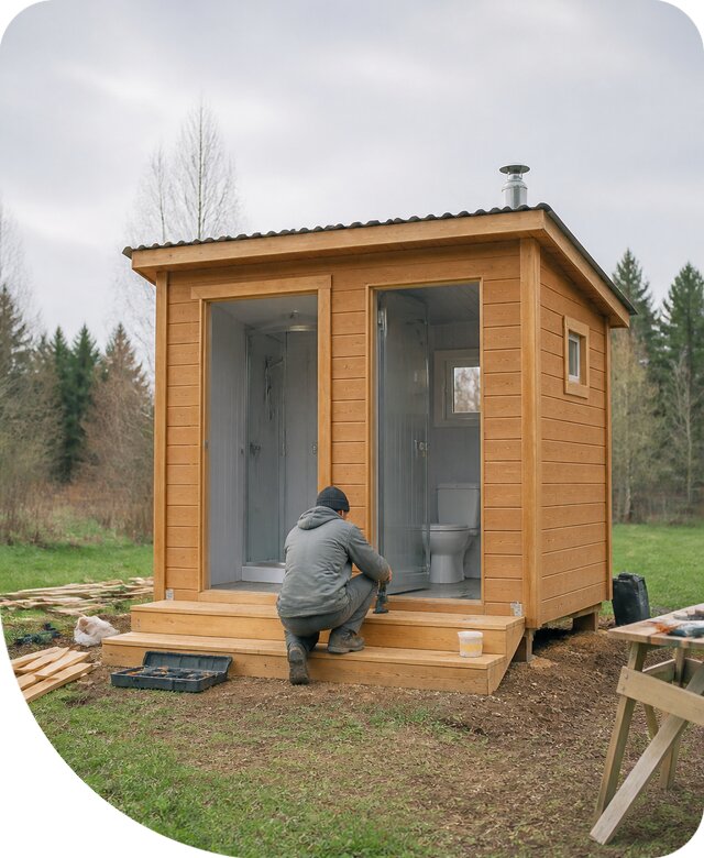 Строительство и монтаж санблока для дачи под ключ в Павлове