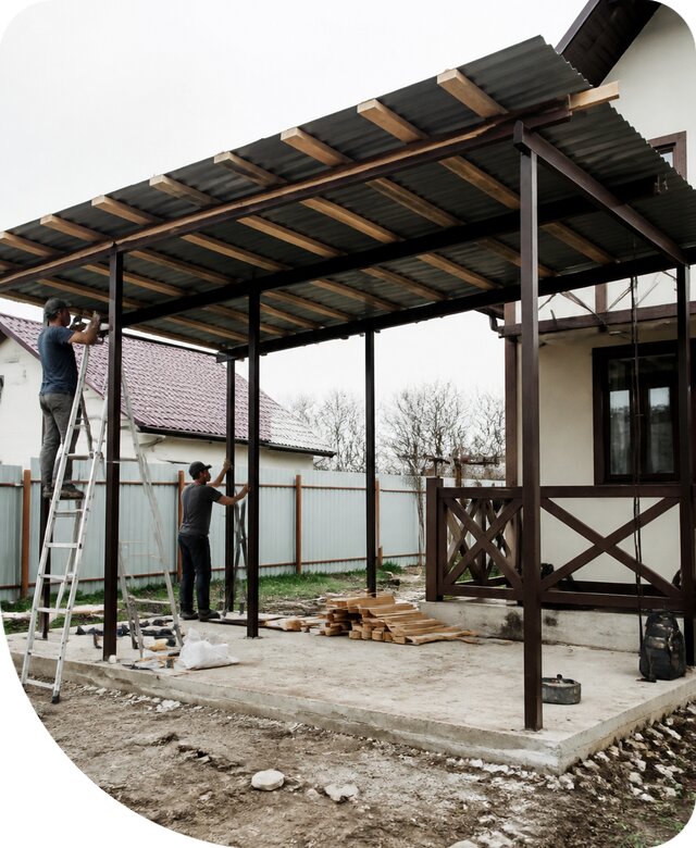 Односкатный навес в Павлове под ключ для дома и участка